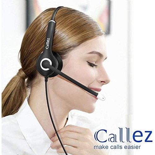  [아마존베스트]Callez Headset mobile phone with 3.5 mm jack microphone noise cancelling, PC headphones for iPhone, Samsung, laptop, Skype, webinar, business, office, call centre, crystal clear chat, sup