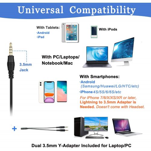  [아마존베스트]Callez Headset mobile phone with 3.5 mm jack microphone noise cancelling, PC headphones for iPhone, Samsung, laptop, Skype, webinar, business, office, call centre, crystal clear chat, sup