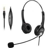 [아마존베스트]Callez Headset Mobile Phone 3.5 mm Jack with Microphone Noise Cancelling, PC Headphones for iPhone Laptop Computer Skype Webinar Business Office Call Centre, Crystal Clear Chat, Super Lig