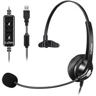 [아마존베스트]Callez USB Headset PC with Microphone Noise Cancelling & Volume Control, PC Headphones for Laptop Skype UC Lync SoftPhone Call Center Office Business, Crystal Clear Chat, Super Light, Ult