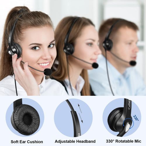  [아마존베스트]Callez USB Headset PC with Microphone Noise Cancelling & Volume Control, PC Headphones for Laptop Skype UC Lync SoftPhone Call Center Office Business, Crystal Clear Chat, Super Light, Ult