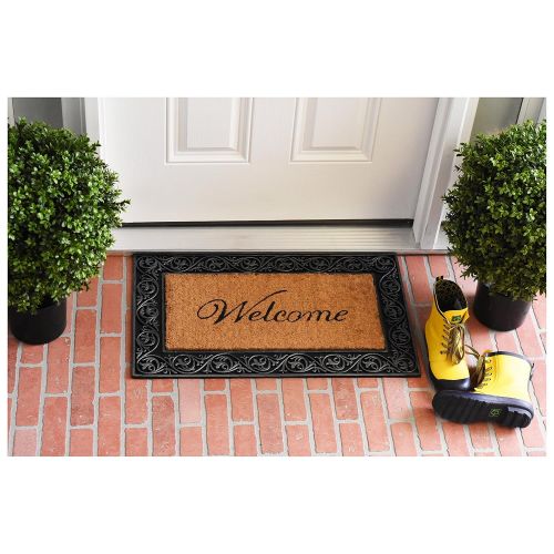  Calloway Mills 100021830WELC Prestige Silver Welcome Doormat, 18 x 30 x 1 Natural