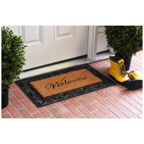  Calloway Mills 100021830WELC Prestige Silver Welcome Doormat, 18 x 30 x 1 Natural