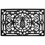 Calloway Mills 900082436 Pineapple Heritage Rubber Doormat, 2 x 3, Black