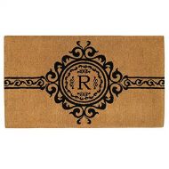 Calloway Mills Home & More 180071830R Garbo Extra-Thick Doormat, 18 x 30 x 1.50, Monogrammed Letter R, Natural/Black