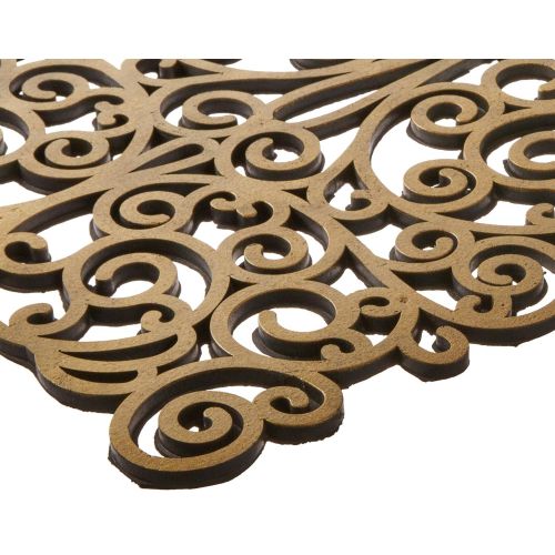 Calloway Mills 900011830 Gold Scroll Rubber Doormat, 18 x 30 x 0.30