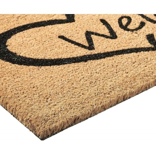  Calloway Mills 103351729 Open Heart Paws Doormat, 17 x 29 Natural/Black