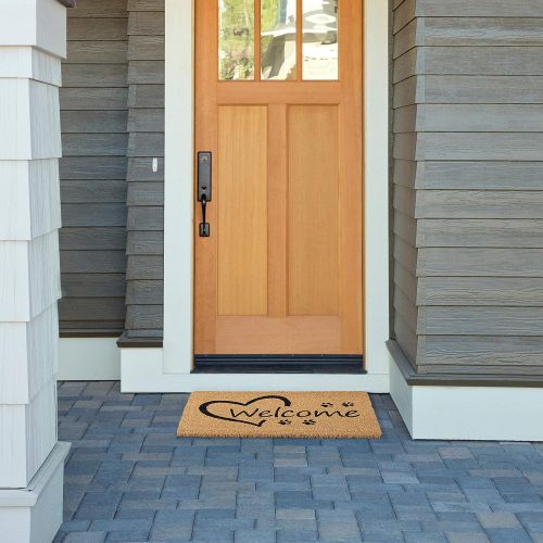  Calloway Mills 103351729 Open Heart Paws Doormat, 17 x 29 Natural/Black