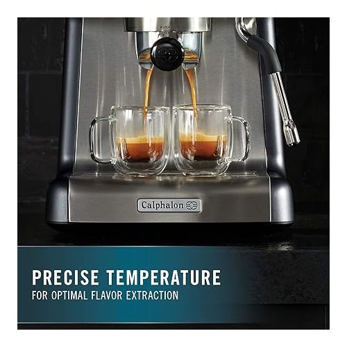  Calphalon BVCLECMP1 Temp iQ Espresso Machine with Steam Wand, Stainless