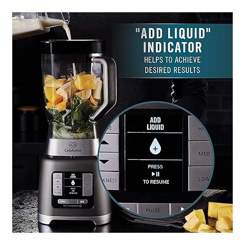  Calphalon Blender, 24-Oz Portable Blend-n-Go Smoothie Cup, ActiveSense 1200-Watt Motor, Dark Stainless Steel