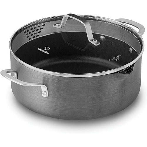  [아마존베스트]Calphalon Classic Nonstick Dutch Oven with Cover, 5 quart, Grey