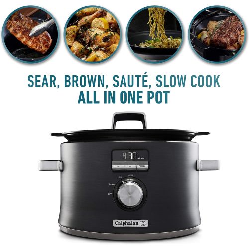  Calphalon Digital Saute Slow Cooker, Dark Stainless Steel