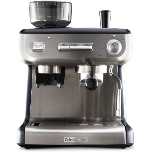  Calphalon BVCLECMPBM1 Temp iQ Espresso Machine with Grinder and Steam Wand, Stainless