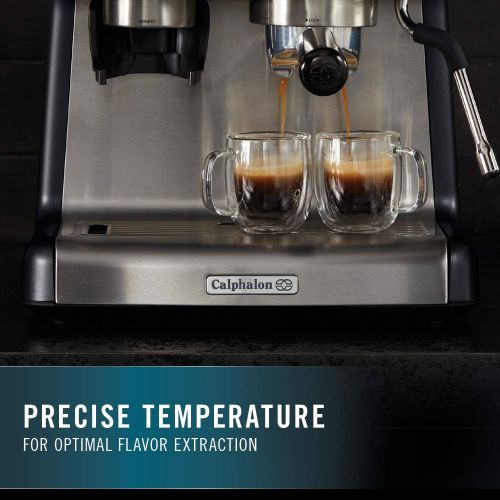  Calphalon BVCLECMPBM1 Temp iQ Espresso Machine with Grinder and Steam Wand, Stainless