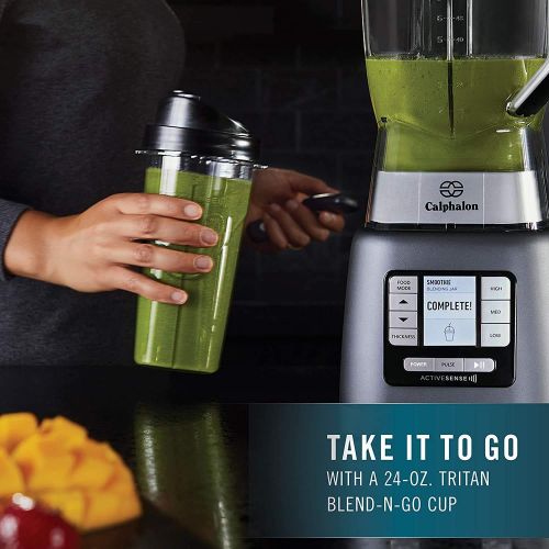  Calphalon Activesense Blender with Blend-N-Go Cup, Dark Stainless Steel