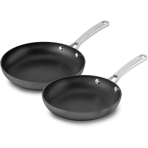  Calphalon Nonstick Frying Pan Set with Stay-Cool Handles, 8- and 10-Inch, Grey