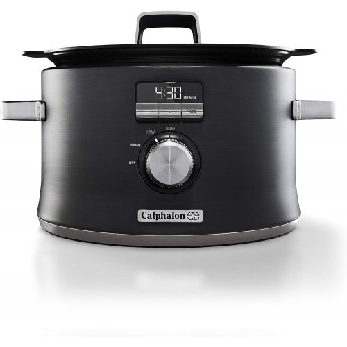  Calphalon Slow Cooker with Digital Timer and Programmable Controls, 5.3 Quarts, Stainless Steel