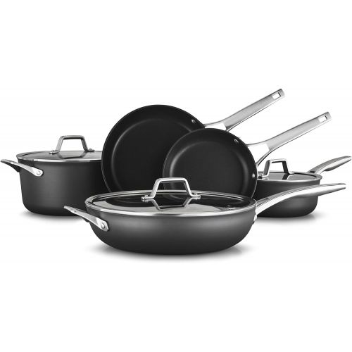  Calphalon 8-Piece Pots and Pans Set, Nonstick Kitchen Cookware with Stay-Cool Handles, Dishwasher and Metal Utensil Safe, Black