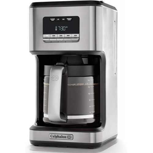  Calphalon Coffee Maker, Programmable Coffee Machine with Glass Carafe, 14 Cups, Stainless Steel