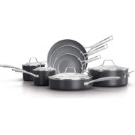Calphalon 11-Piece Pots and Pans Set, Oil-Infused Ceramic Cookware with Stay-Cool Handles, PTFE- and PFOA-Free, Dark Grey