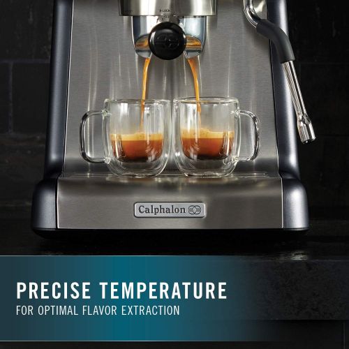  Calphalon Espresso Machine with Tamper, Milk Frothing Pitcher, and Steam Wand, Temp iQ 15-Bar Pump, Stainless Steel