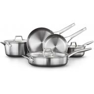 Calphalon 8-Piece Pots and Pans Set, Stainless Steel Kitchen Cookware with Stay-Cool Handles, Dishwasher Safe, Silver