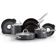Calphalon 10-Piece Pots and Pans Set, Nonstick Kitchen Cookware with No-Boil Over Inserts and Stay-Cool Stainless Steel Handles, Black