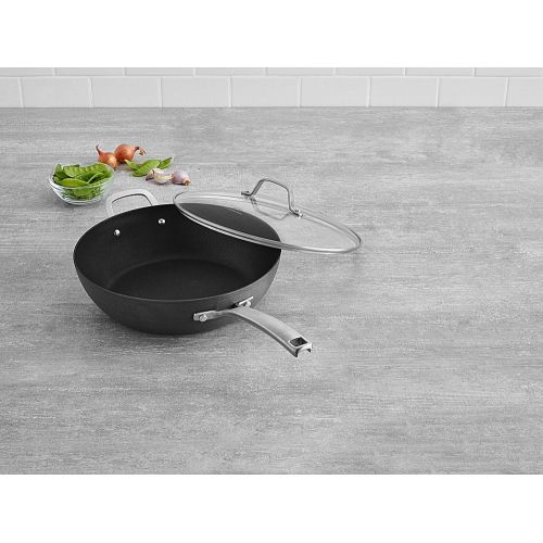  Calphalon 1943289 Classic Nonstick Jumbo Fryer Omelet Pan with Cover, 12, Grey