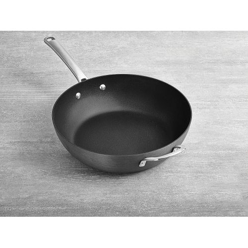  Calphalon 1943289 Classic Nonstick Jumbo Fryer Omelet Pan with Cover, 12, Grey