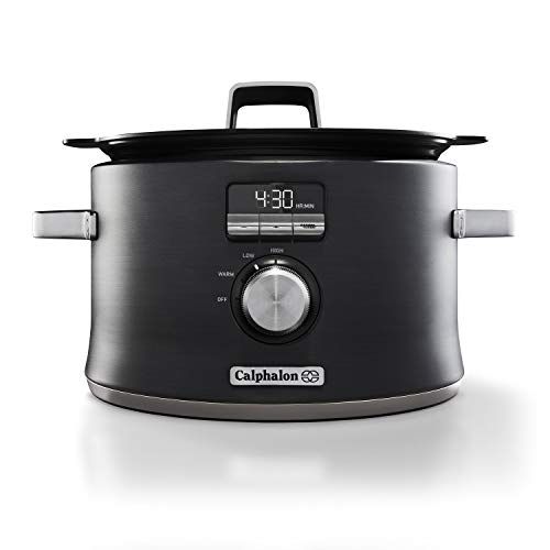  [아마존베스트]Calphalon Digital Saute Slow Cooker, Dark Stainless Steel