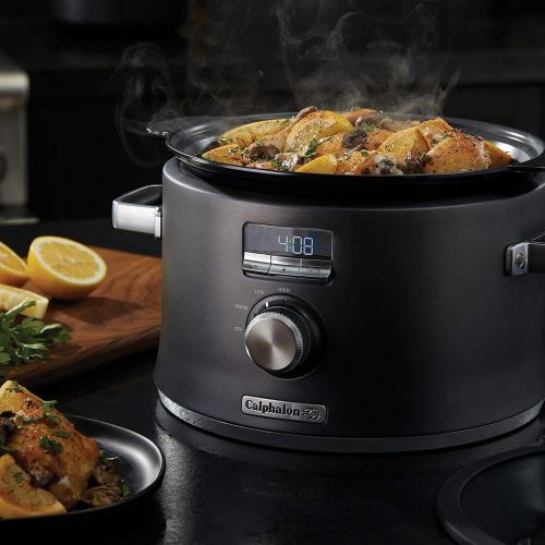  [아마존베스트]Calphalon Digital Saute Slow Cooker, Dark Stainless Steel