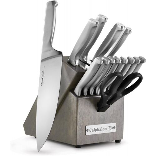  [아마존베스트]Calphalon Classic Self-Sharpening Stainless Steel 15-Piece Knife Block Set