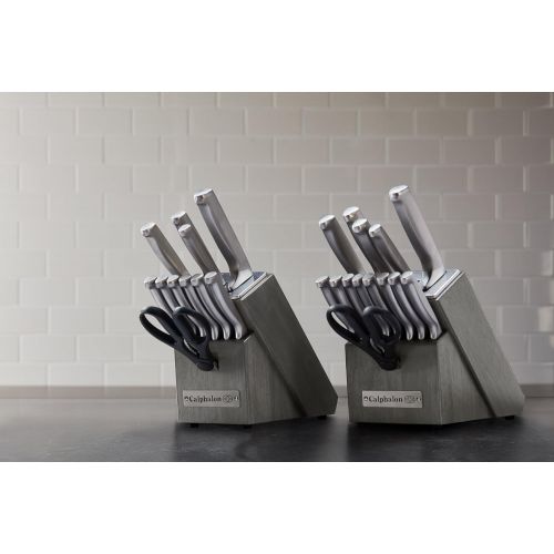  [아마존베스트]Calphalon Classic Self-Sharpening Stainless Steel 15-Piece Knife Block Set