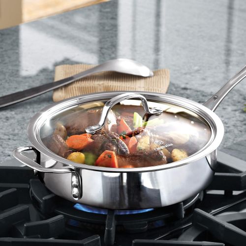  Calphalon Tri-Ply Stainless Steel 3-Quart Saute Pan with Cover