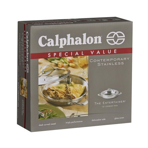  Calphalon Contemporary Stainless Steel Cookware, Everday Pan, 10-inch