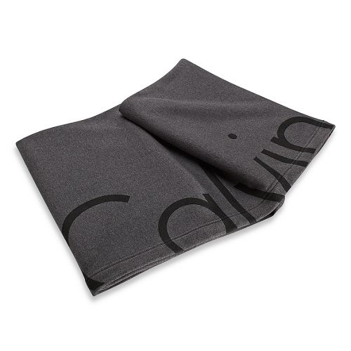 캘빈 클라인 Calvin Klein Modern Cotton Cropped Logo Throw Blanket