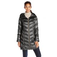 Calvin Klein Womens Hooded Chevron Quilted Packable Down Jacket (Regular and Plus Sizes)