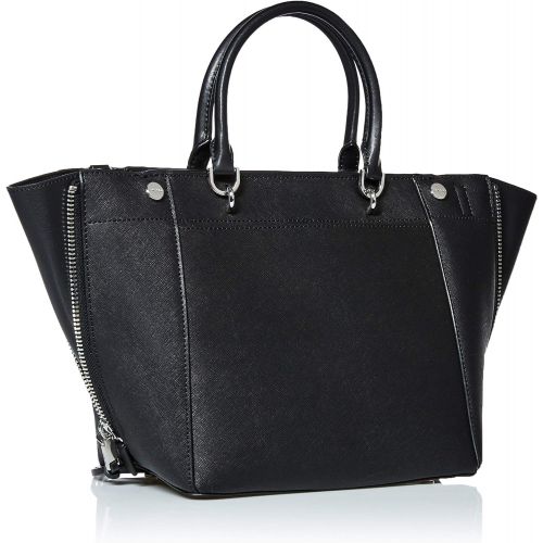 캘빈 클라인 Calvin Klein Doris Saffiano Leather Trapeze Top Zip Satchel