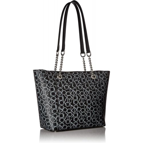 캘빈 클라인 Calvin Klein Hayden Signature East/West Top Zip Chain Tote