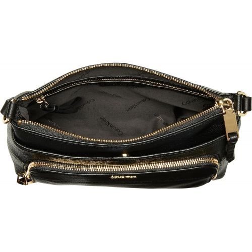 캘빈 클라인 Calvin Klein Top Zip Pebble Leather Crossbody