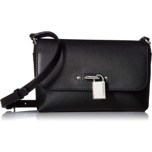 캘빈 클라인 Calvin Klein Roxy Goat Split Leather Flap Over Chain Detail Crossbody