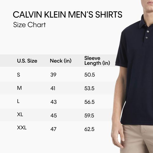 캘빈 클라인 Calvin+Klein Calvin Klein Mens Polo Solid with Uv Protection