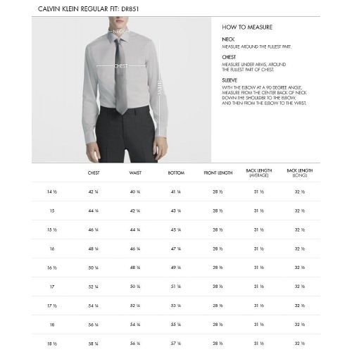 캘빈 클라인 Calvin+Klein Calvin Klein Mens Dress Shirt Regular Fit Non Iron Herringbone