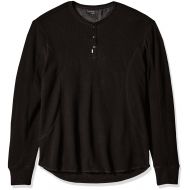 Calvin+Klein Calvin Klein Jeans Mens Mixed Media Slub Waffle Henley Long Sleeve Shirt