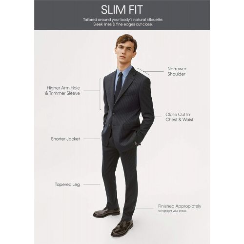 캘빈 클라인 Calvin+Klein Calvin Klein Mens Slim Fit Stretch Suit