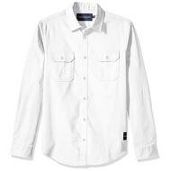 Calvin+Klein Calvin Klein Mens Long Sleeve Button Down Utility Shirt with Chest Pockets