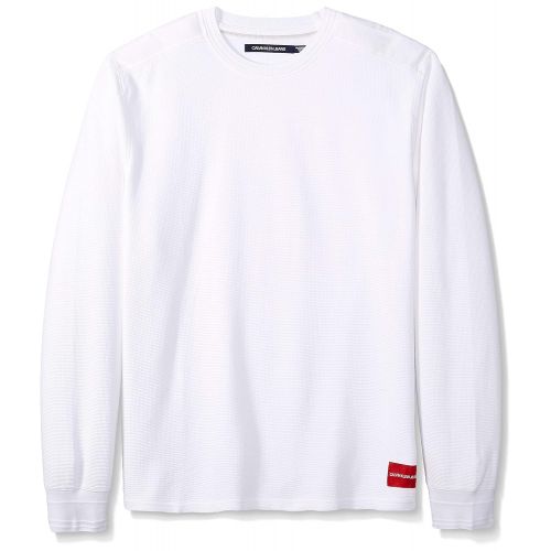 캘빈 클라인 Calvin+Klein Calvin Klein Mens Long Sleeve Thermal Waffle Crew Neck Shirt