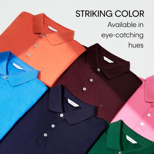 캘빈 클라인 Calvin+Klein Calvin Klein Mens Liquid Touch Polo Solid with Uv Protection