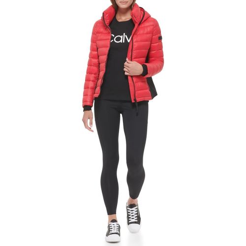 캘빈 클라인 Calvin Klein Women's Water Resistant Casual Lightweight Scuba Side Panels Jacket