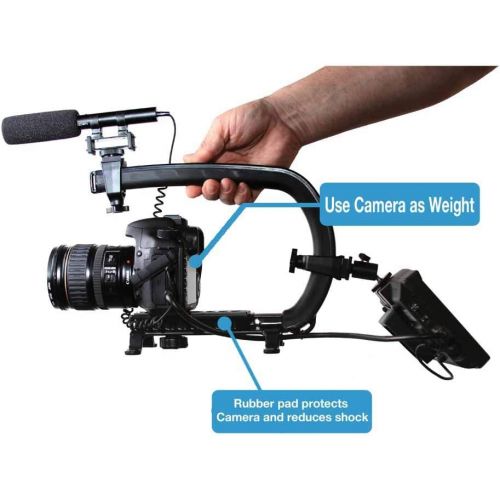  Cam Caddie Scorpion EX Handheld Camera Stabilizer with Threaded Feet - Professional Steadycam for most Cameras, Camcorders, Mobile Phones and Action Sports Cams - Mounting Accessor